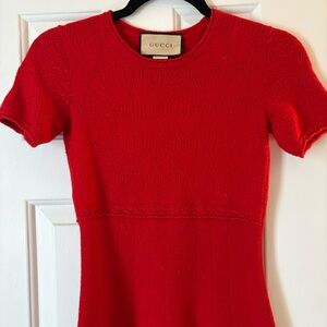 Red Knit Gucci Dress